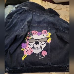 Betsey Johnson Skull Jean Jacket